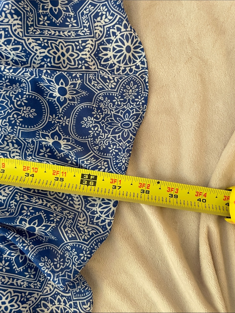 Blue Printed Halter Midi Dress with Waist Tie by Ann Taylor - Picture 8 of 11